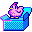 Stylized Windows 95 icon of chicken coming out of a box