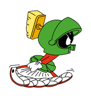 Marvin the martian with legs moving quickly